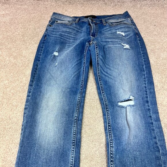 Banana Republic Girlfriend Jean Blue Pockets Size 4 Distressed - Picture 6 of 9